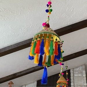 Colorful Indian Decor with parrot and pearl accent